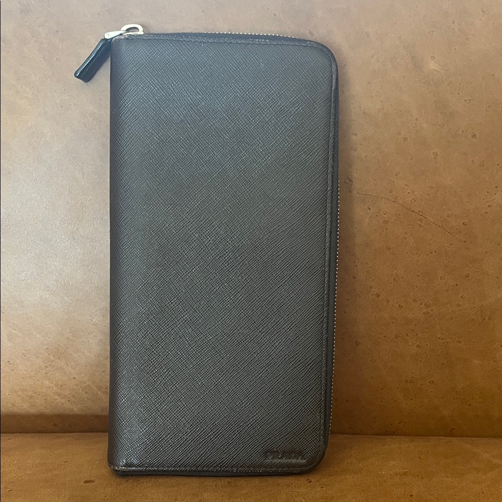 Prada Brown Leather Travel Wallet